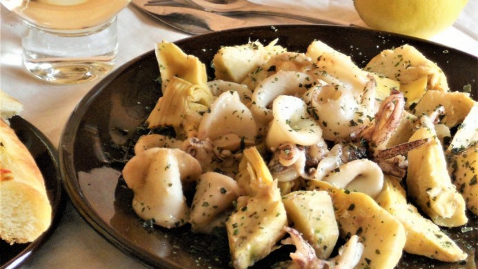 Calamari con carciofi al limone  