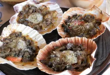 CAPESANTE CON FUNGHI GRATINATE