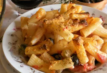 PASTA AL FORNO CON PROSCIUTTO CROCCANTE E ORIGANO 