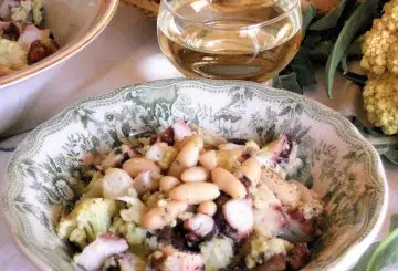 INSALATA DI POLPO CON BROCCOLO E FAGIOLI   