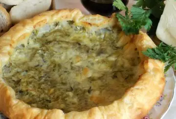 TORTA SALATA CON PUNTARELLE E PECORINO
