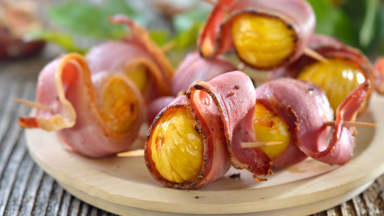 Bocconcini di castagne e bacon