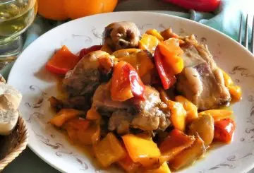 CONIGLIO ALLA PIEMONTESE CON PEPERONI