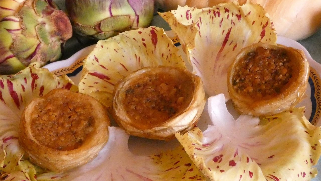 Carciofi Farciti con pecorino al gratin