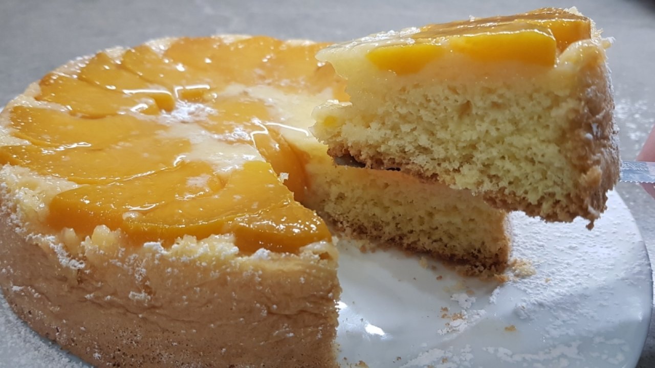 TORTA DI PESCHE ROVESCIATA