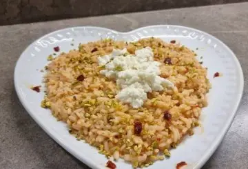RISOTTO ’NDUJA CRESCENZA E PISTACCHI