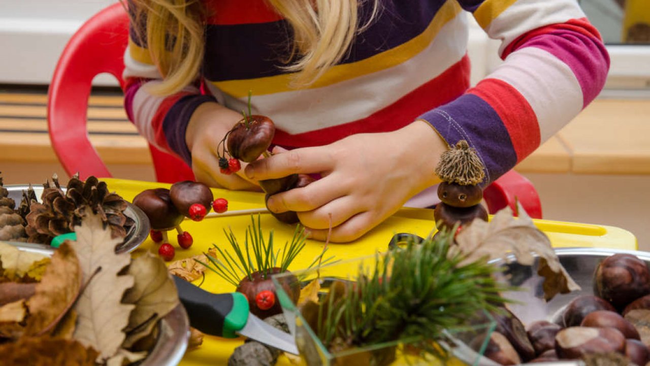 Decorazioni con le castagne