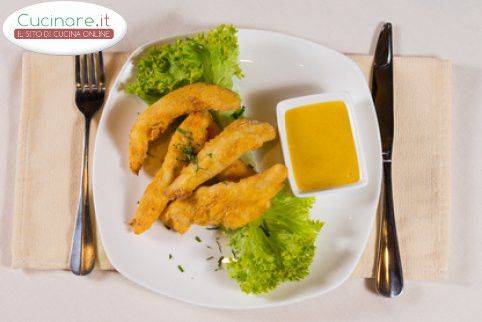 Bastoncini di pollo con salsa alla senape