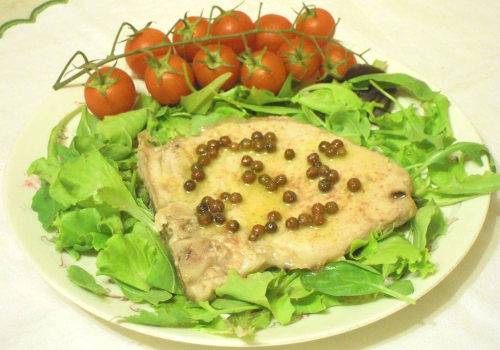 Braciola di Maiale al Pepe rosa sfumata alla Vernaccia