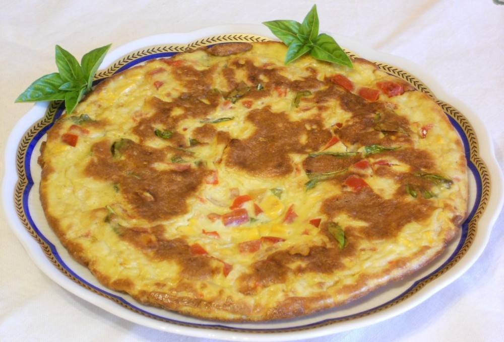 Frittata agrodolce con Peperoni, Mais e Basilico