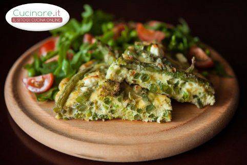 Frittata di fave, piselli e fagiolini