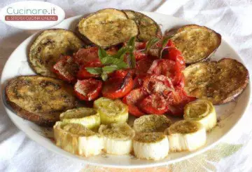 TRIS DI VERDURE GRIGLIATE E GRATINATE AL FORNO CON DRAGONCELLO
