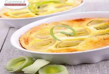TORTINO DI PORRI AL MICROONDE