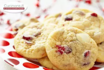 BISCOTTI CON MIRTILLI ROSSI E CIOCCOLATO BIANCO