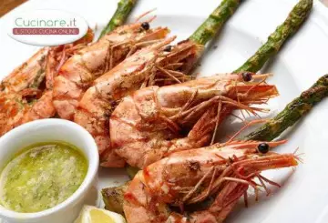 GAMBERONI AL FORNO CON SALSA AL LIMONE
