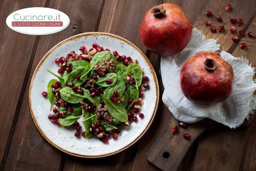 Insalata con Spinacini, Melograno e Noci