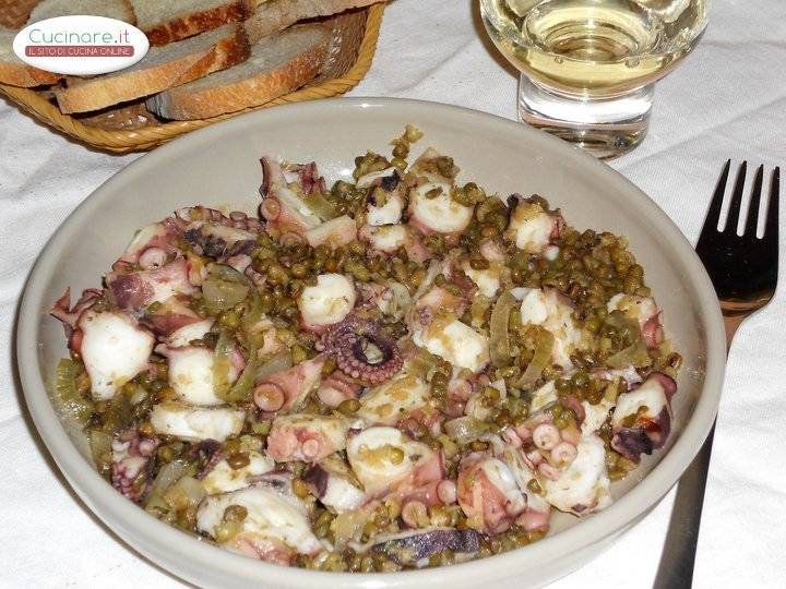 Insalata tiepida di Polpo con Fagioli Mung