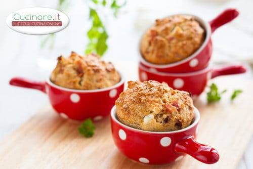 Muffin con funghi e prosciutto cotto