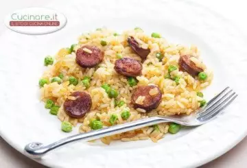 RISOTTO CON PISELLI E SALAMINO