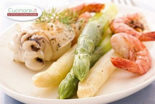 Seppioline E Gamberi Con Asparagi