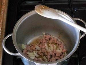 Risotto zucca e salsiccia preparazione 2