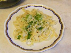 Tagliatelle con platessa e cavolini preparazione 6