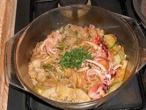 Zuppa di Polipetti con verdure preparazione 9