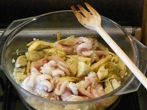 Zuppa di Polipetti con verdure preparazione 3