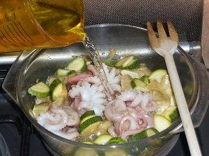 Zuppa di Polipetti con verdure preparazione 6