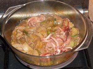 Zuppa di Polipetti con verdure preparazione 8