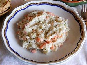 Risotto al salmone preparazione 9