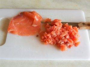 Risotto al salmone preparazione 1