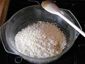 Risotto al salmone preparazione 2