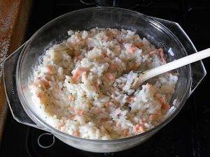 Risotto al salmone preparazione 8