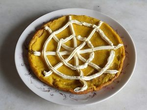 Frittata ragnatela di halloween preparazione 8