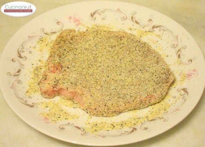 Braciola di Maiale dorata con Farina di polenta Taragna preparazione 3