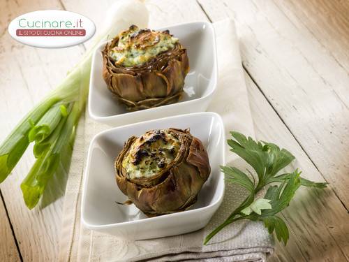 Carciofi ripieni con Olive e Capperi