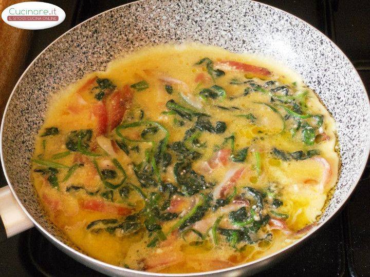 Frittata con Spalla di prosciutto crudo e Spinaci preparazione 9