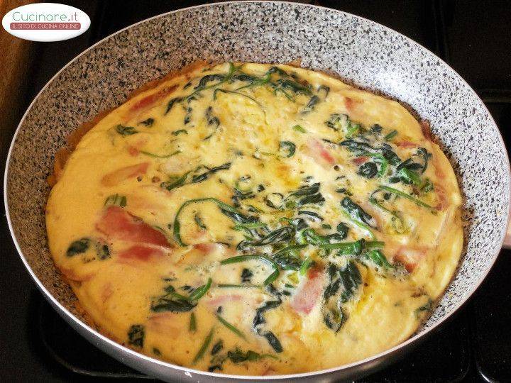 Frittata con Spalla di prosciutto crudo e Spinaci preparazione 11