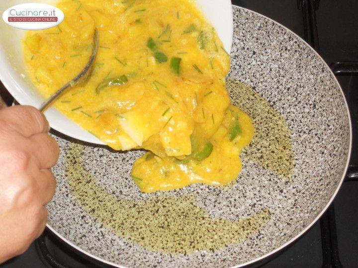 Frittata gialla e verde alle Erbe aromatiche preparazione 9