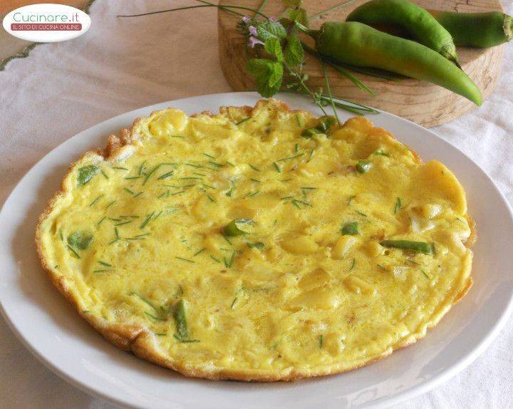 Frittata gialla e verde alle Erbe aromatiche preparazione 13