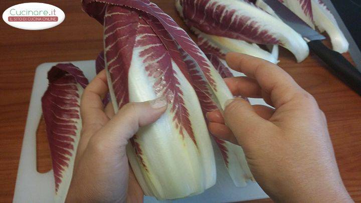 Fusilli con radicchio e pancetta preparazione 2