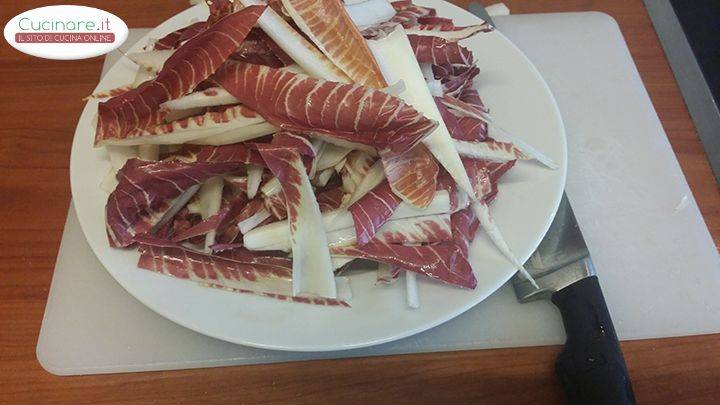 Fusilli con radicchio e pancetta preparazione 4