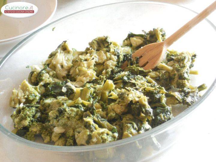 Orecchiette e Cime di rapa al forno filanti con Mozzarella e Olive preparazione 3