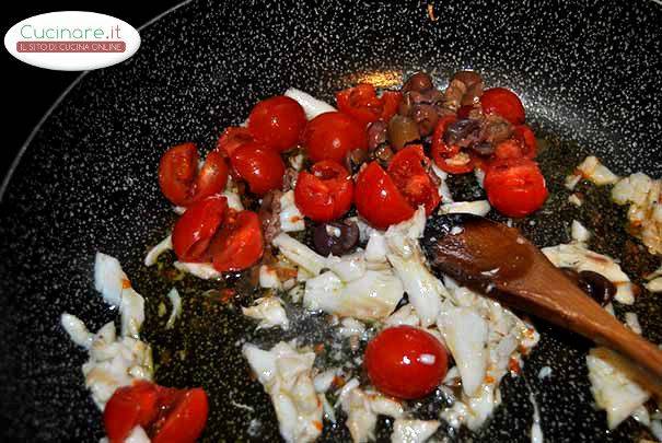 Paccheri con il baccala' preparazione 2