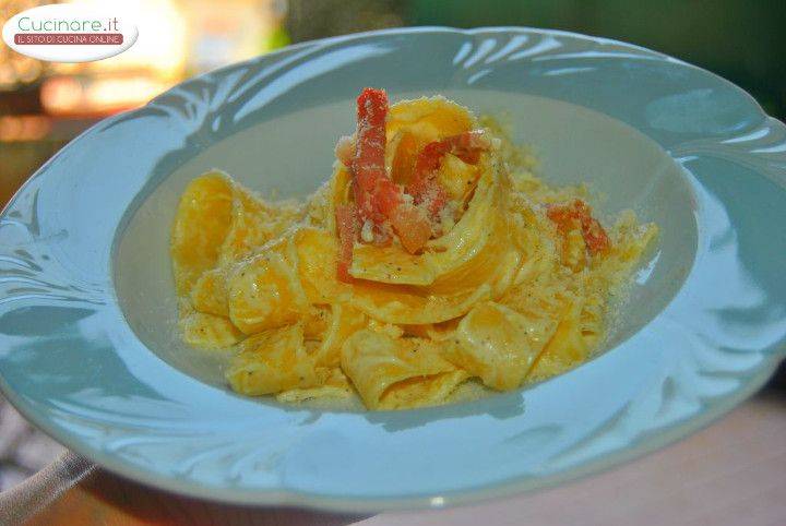 Pappardelle con Speck e Formaggio preparazione 5