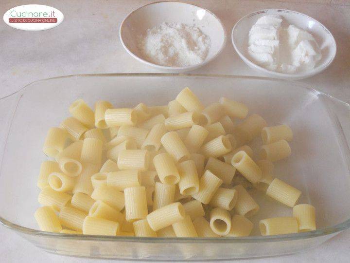 Pasta al forno con Pesto di Broccoli, Pecorino e Mozzarella di Bufala preparazione 2