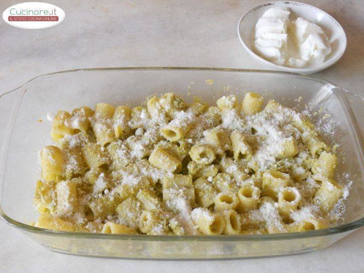 Pasta al forno con Pesto di Broccoli, Pecorino e Mozzarella di Bufala preparazione 4