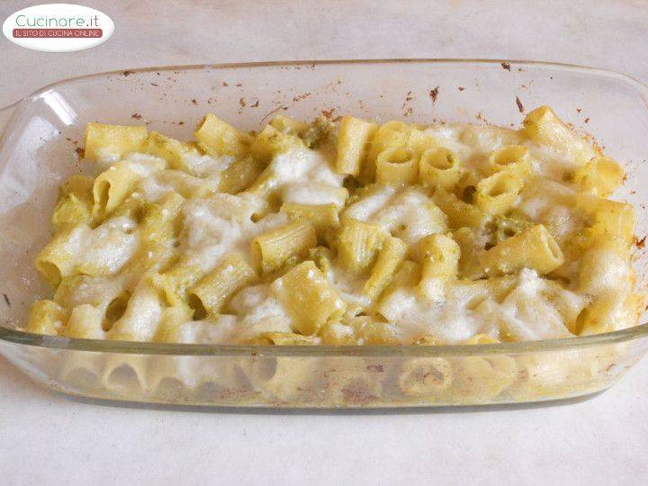 Pasta al forno con Pesto di Broccoli, Pecorino e Mozzarella di Bufala preparazione 6