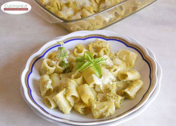 Pasta al forno con Pesto di Broccoli, Pecorino e Mozzarella di Bufala preparazione 7